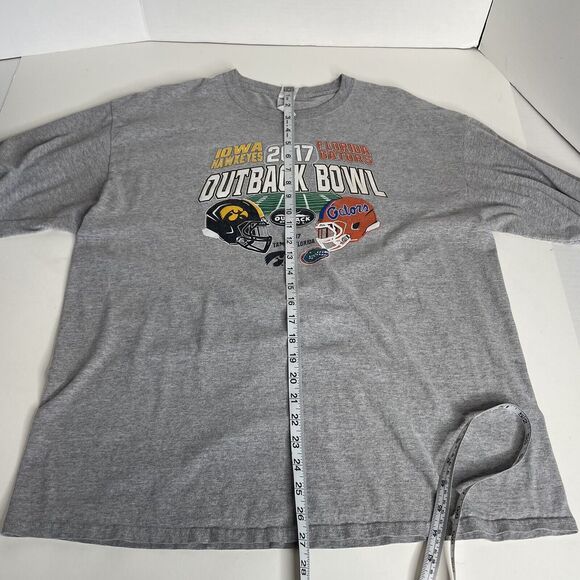 2017 Outback Bowl Long Sleeve Shirt, XL, Grey, Graphic, Iowa Vs Florida, Gildan - Picture 9 of 10